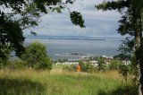 Ein Blick vom Grännaberg über Grenna bis nach Visingsö.