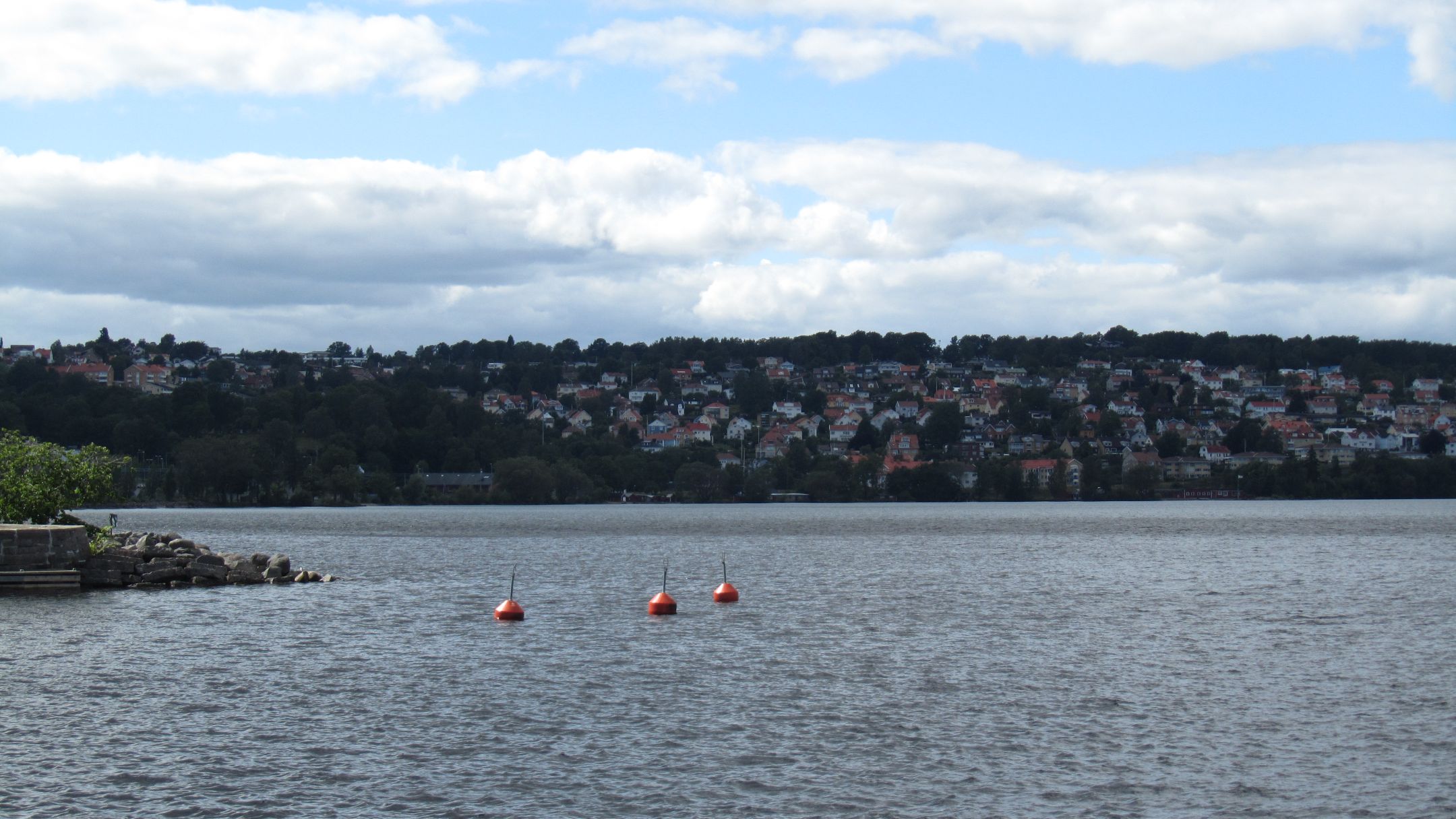 Blick vom Pier nach Huskvarna